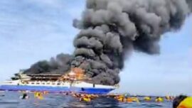KM Barcelona 5 Terbakar di Perairan Minahasa Utara, Penumpang Lompat ke Laut