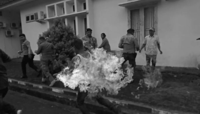 Empat Mahasiswa PMII Terbakar Saat Demo Bakar Ban di Depan Gedung DPRD, ink Identitasnya