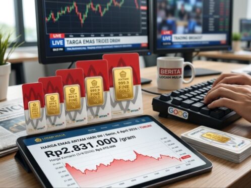 Harga Emas Antam Hari ini: Terjun Bebas ke Level Rp2,83 Juta per Gram