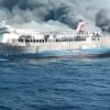 KMP Mutiara Sentosa 2 terbakar di perairan utara Sumenep Madura rute Surabaya Makassar