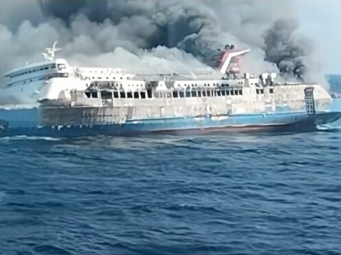 KMP Mutiara Sentosa 2 terbakar di perairan utara Sumenep Madura rute Surabaya Makassar